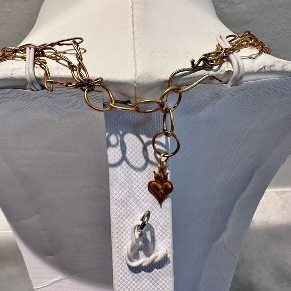 Extremely RARE Vintage Gold-Toned Art Deco Brass And Opal Bib Statement Necklace - Picture 2 of 2